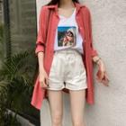 Slit Chiffon Shirt