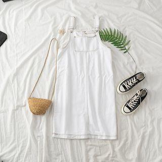 Front-pocket Denim Jumper Dress