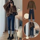 V-neck Sweater / Straight Leg Jeans / Set