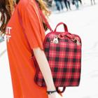 Faux Leather Plaid Backpack