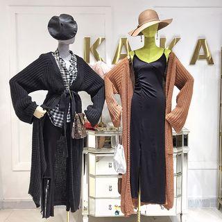 Long Chunky Cardigan With Sash