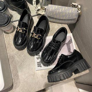 Platform Block Heel Oxfords / Loafers