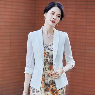 3/4-sleeve Blazer / Midi A-line Dress / Set