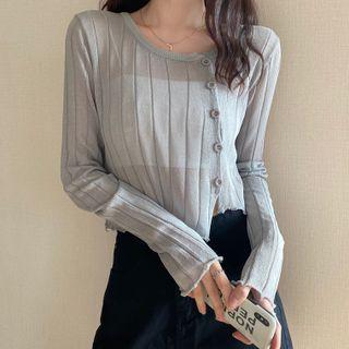 Asymmetrical Cropped Knit Top