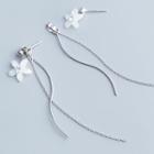 925 Sterling Silver Flower Fringed Earring S925 - As Shown In Figure - One Size