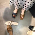 Square-toe Twisted Slide Sandals