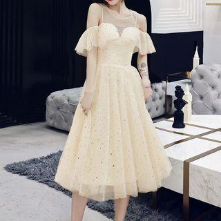 Patterned Mesh A-line Dress (various Designs)