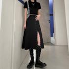 Studded Midi A-line Slit Skirt