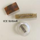 Acrylic Hair Clip Set Set Of 3 - Brown & Gold & White - One Size