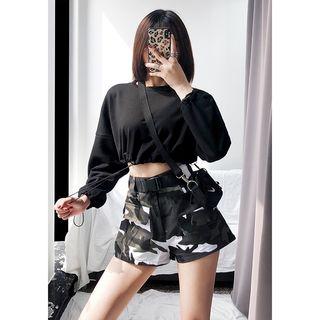 Drawstring-hem Crop Top