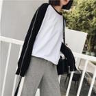 Loose-fit Zipper-sleeve Raglan Top