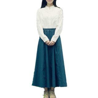 High Waist Midi A-line Skirt / Blouse