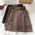 Metal Accent Mini A-line Skirt