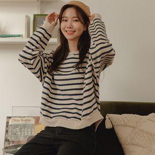 Napped Stripe Sweatshirt