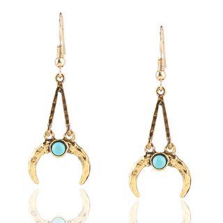 Beaded Moon Drop Earrings
