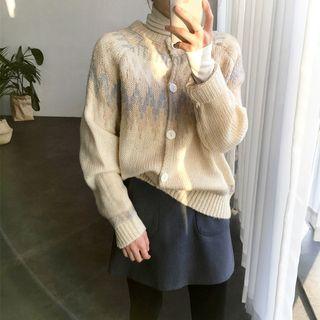 Patterned Round-neck Cardigan
