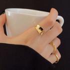 Set Of 3 : Alloy Open Ring (assorted Designs) Set Of 3 - J420 - Gold - One Size