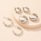 Polished / Chained Alloy Open Hoop Earring