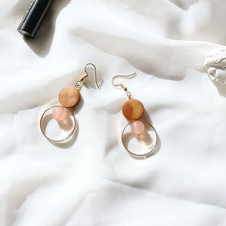 Wood Bead Hoop Earring