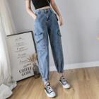 High Waist Loose Fit Cargo Jogger Jeans