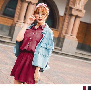 Short Sleeve Buttoned Playsuit
