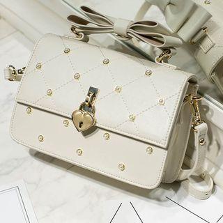 Faux-leather Heart Accent Cross Bag