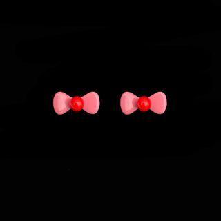 Bow Alloy Earring 1 Pair - Pink - One Size