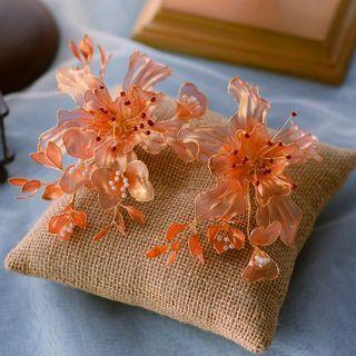 Wedding Flower Headpiece 1 Pair - Headpiece - Gold - One Size