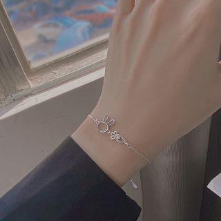 Rabbit & Carrot Sterling Silver Bracelet 1 Pc - Silver - One Size