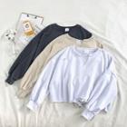 V-neck Distressed Long-sleeve Pullover