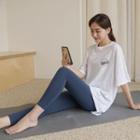 High-waist Overlock-seam Yoga Leggings