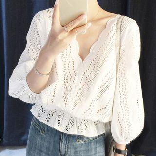 Scallop Trim Blouse