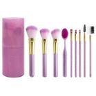 Set Of 9: Makeup Brush Set Of 9 - Purple - One Size