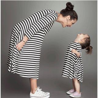 Family Matching Striped A-line Dress
