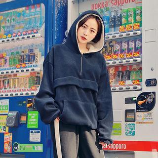 Boucl -knit Hooded Pullover