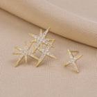 Rhinestone Star Earring Qr137 - 1 Pair - Gold - One Size
