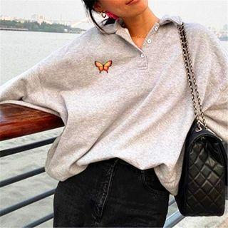 Long Sleeve Butterfly Loose-fit Sweatshirt