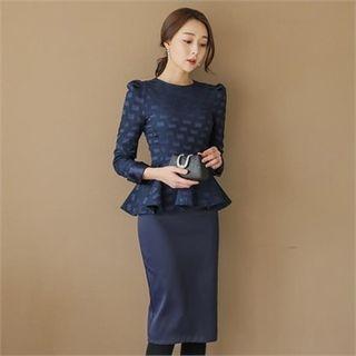 Peplum Mock Two-piece Dress
