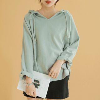 V-neck Loose-fit Hoodie