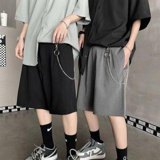 Plain Straight Leg Oversized Dress Shorts