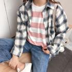 Check Linen Long-sleeve Loose-fit Shirt