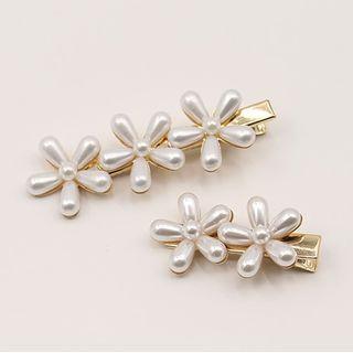 Flower Faux Pearl Hair Clip (various Designs) / Set