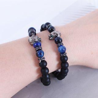 Rhinestone Fox Bracelet Blue - One Size