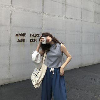 Plain Short-sleeve Shirt / Sleeveless Tank Top