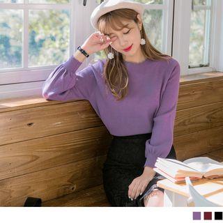 Puff Sleeve Knitted Top