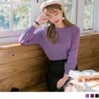Puff Sleeve Knitted Top