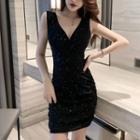 V-neck Mini Bodycon Tank Dress