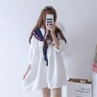 3/4-sleeve Sailor A-line Dress