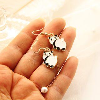 Non-matching Alloy Panda Dangle Earring