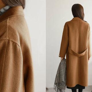 Wool Blend Long Handmade Coat